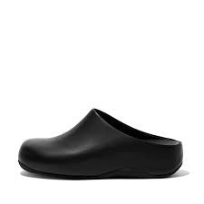 Fit Flop Shuv Clog 268-001 Black Leather