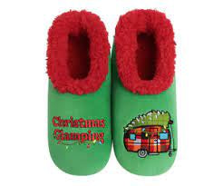 Womens Snoozies "Christmas Glamping" - Holly Green - 1 ONLY SIZE SMALL (5-6) - 20% OFF