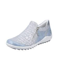 Womens Rieker Slip-On Sneaker w/Side Zip R1428-10 Blue
