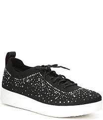 Fit Flop Rally Ombre Crystal Knit Sneaker DQ5-001 Black w/Rhinestones - LAST PAIR SIZE 9