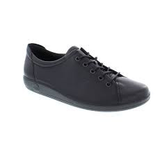 Womens Ecco Soft 2.0 Tie Up Shoe 206503-56723 Black