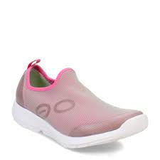 Womens Oofos Oomg Sport Low Sneaker 5075-WHTFUC White/Fuchsia