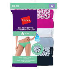 Hanes 6-Pack Cotton Panty - Bikini - Multi-Color