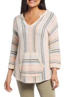 Tribal 3/4 Split Neck Sweater 4910O-3510-0286 Apricot - 1 ONLY SIZE MEDIUM - 20% OFF